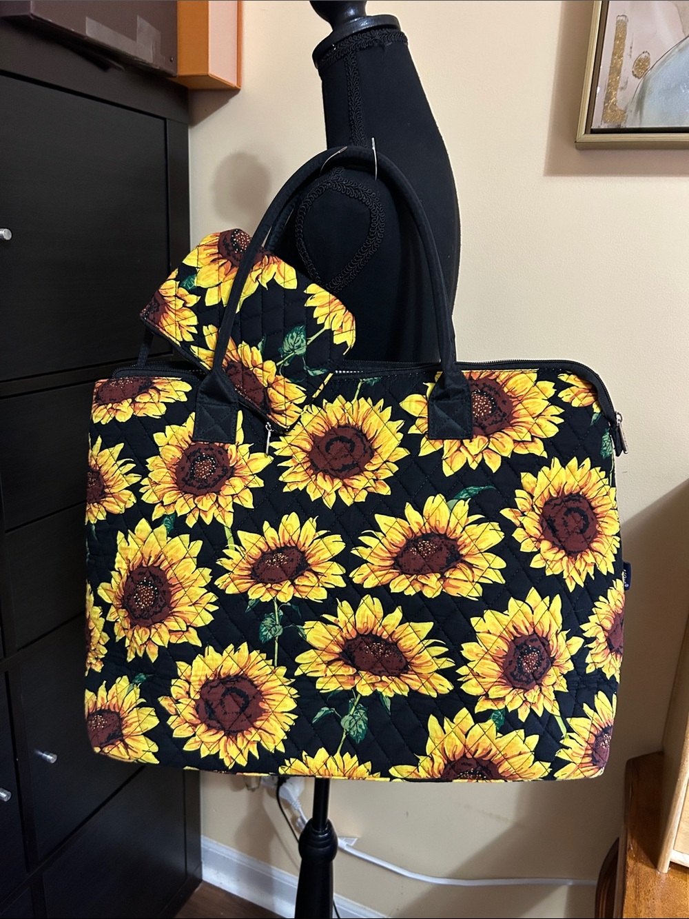 NGIL Quilted Sunflower Laptop / Commuter Bag Set EUC